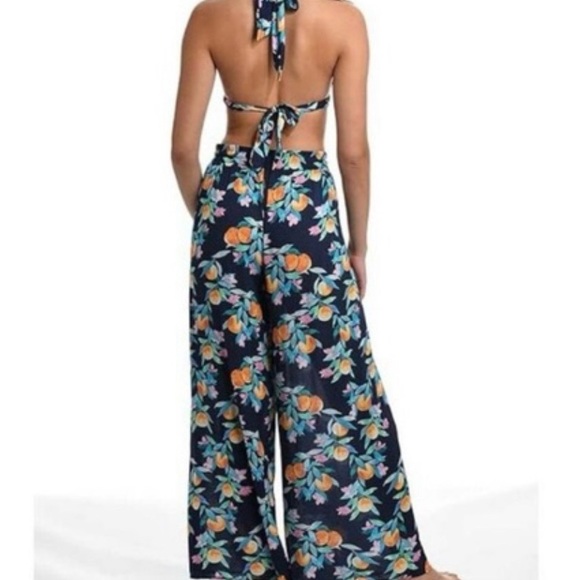 SUNSHINE 79 Peaches Wrap Cover-up Wide Leg Slit Pants. Size S - Picture 6 of 6